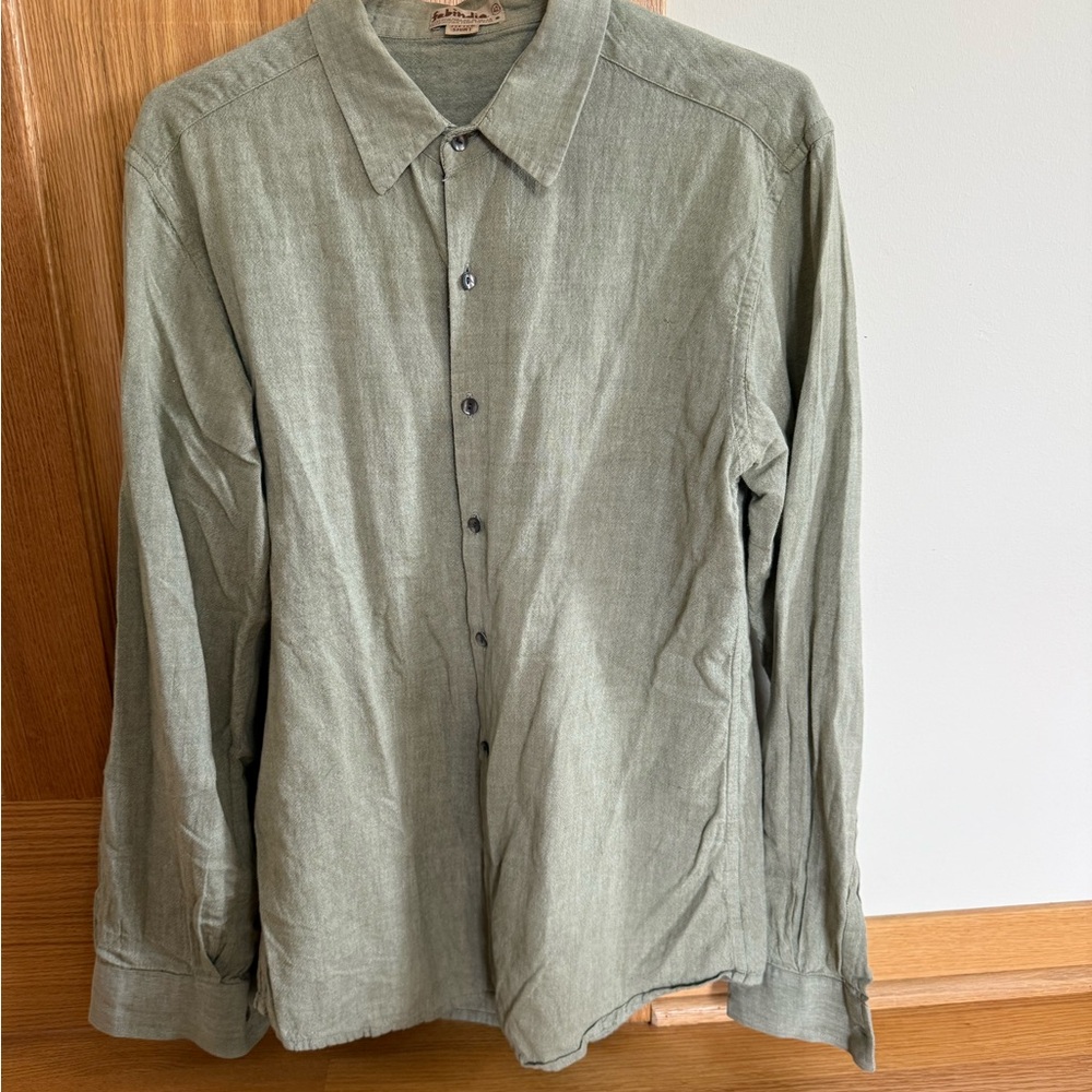 Fabindia Sage Green Fitted Shirt